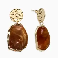 Серьги "Стиль камня", цвет коричневый в золоте Серьги "Стиль камня", цвет коричневый в золоте