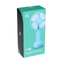 Вентилятор ручной Luazon LOF-02, портативный, 3 скорости, на аккумуляторе, 800 мАч, бирюзовый