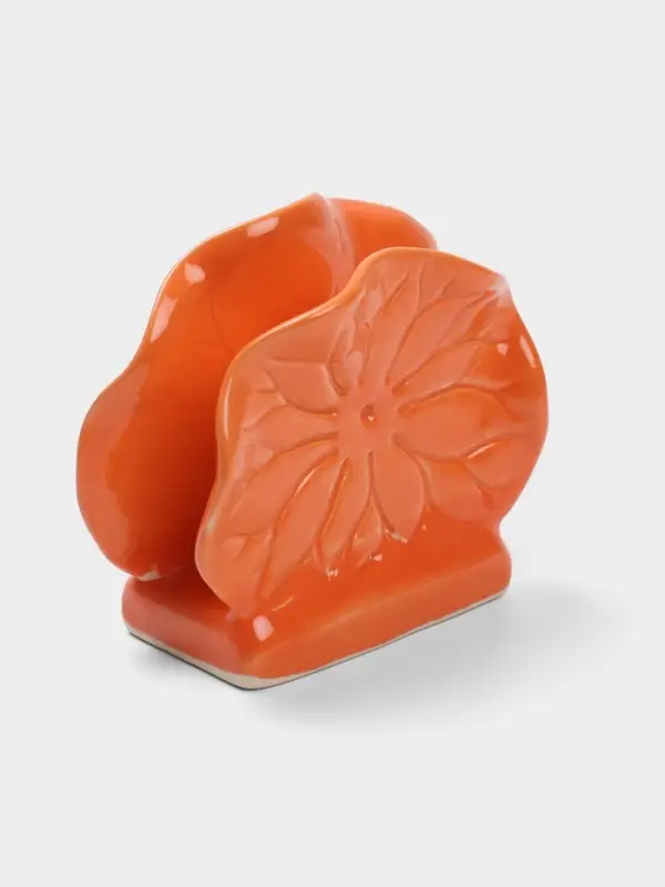 Салфетница &laquo;Цветок&raquo;, 12&times;5&times;10 см, керамика, оранжевая