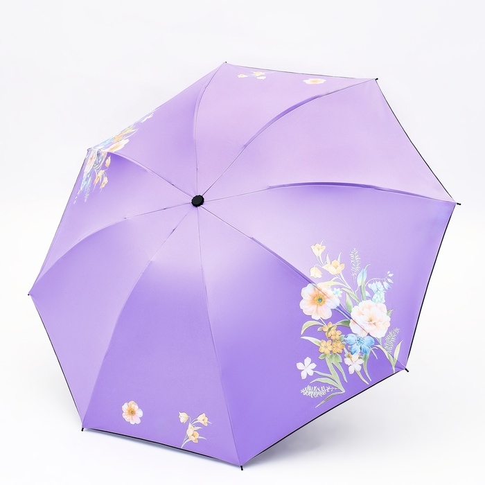Зонт механический «Цветы», эпонж, 4 сложения, 8 спиц, R = 48/55 см, D = 110 см, цвет МИКС Зонт механический «Цветы», эпонж, 4 сложения, 8 спиц, R = 48/55 см, D = 110 см, цвет МИКС