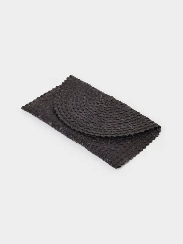 Сумка клатч плетёная из пальмового листа, 28&times;16&times;2 см, чёрная