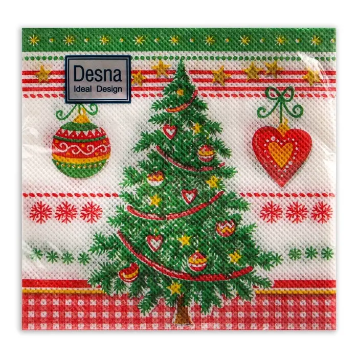 Салфетки бумажные Desna Design «Новогодняя ель», 1 слой, 24x24 см, 40 шт Салфетки бумажные Desna Design «Новогодняя ель», 1 слой, 24x24 см, 40 шт