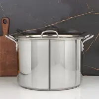 Котёл Катунь &laquo;Общепит&raquo;, 20 л, d=35 см, h=24 см, с крышкой, капсульное дно, индукция, нержавеющая сталь, хромированная