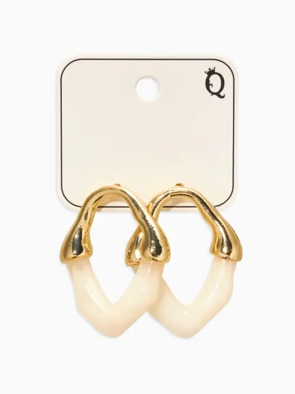 Серьги акрил &laquo;Сталактиты&raquo;, цвет молочный в золоте