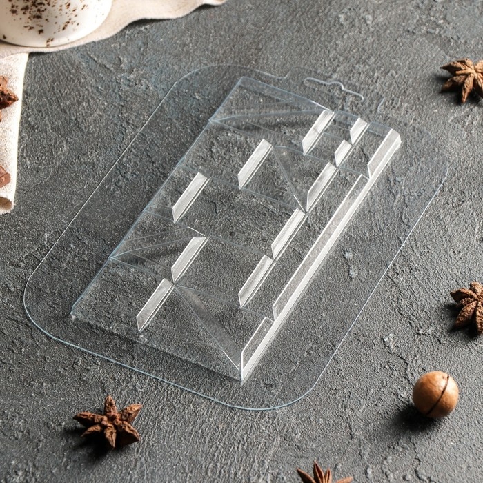 Форма для шоколада «Плитка Экстравагант», 17×8,5×1 см, пластик, прозрачная Форма для шоколада «Плитка Экстравагант», 17×8,5×1 см, пластик, прозрачная