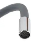 Смеситель для кухни ZEIN Z2115, однорычажный, гибкий излив, картридж 40 мм, серый/хром