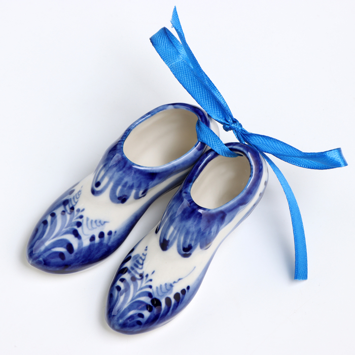 Сувенир  Сувенир "Туфельки", 3 х 7 см, гжель