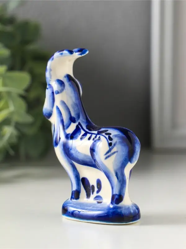 Фигурка фарфор &laquo;Козёл Гор&raquo;, 9 см, гжель