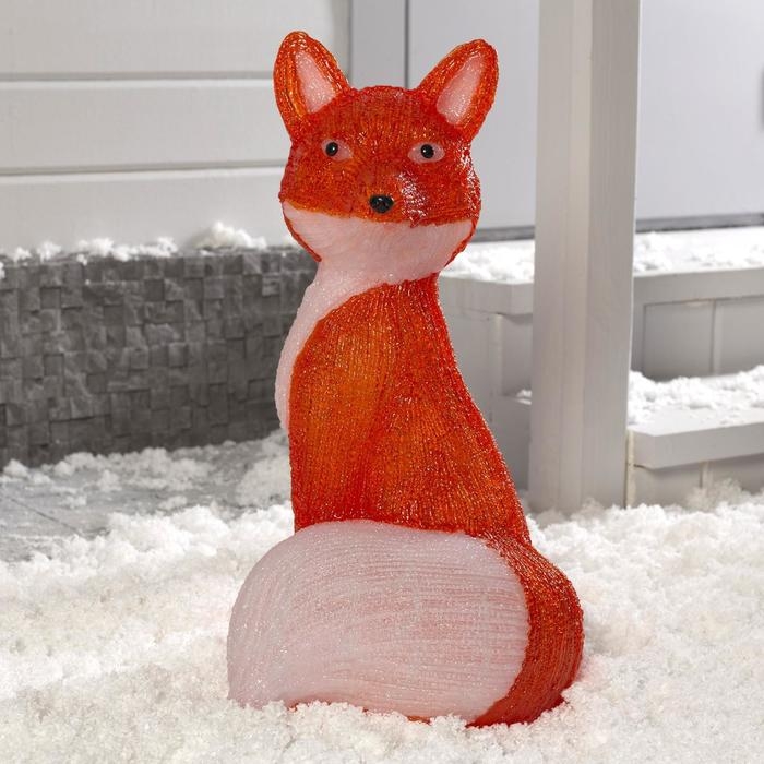 Светодиодная фигура «Лиса» 60 × 30 × 30 см, акрил, 120 LED, 8 режимов, 24 В, свечение белое Светодиодная фигура «Лиса» 60 × 30 × 30 см, акрил, 120 LED, 8 режимов, 24 В, свечение белое