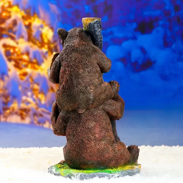 Садовая фигура из полистоуна «Медведь с табличкой», 34×30×55 см Садовая фигура из полистоуна «Медведь с табличкой», 34×30×55 см