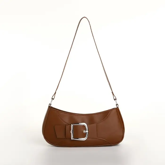 Сумка женская багет на молнии, 26&times;5&times;10.5 см, шоколадная