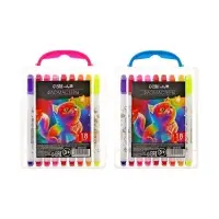 Фломастеры 18 цветов &laquo;Мышка&raquo;, в пластиковом пенале с ручкой, вентилируемый колпачок, МИКС