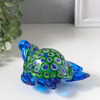 Сувенир стекло "Черепашка калейдоскоп" под муранское стекло 10,5х13,5х7 см