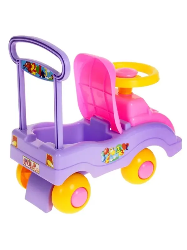 Толокар &laquo;Автомобиль&raquo;, каталка для девочек, с гудком-пищалкой