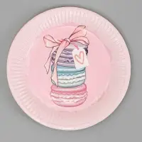 Тарелка одноразовая бумажная «Пироженки», 18 см