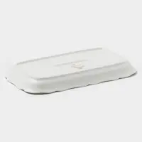 Блюдо для подачи WY Bloomware, 25&times;14&times;2.5 см, фарфор, зелёное/белое