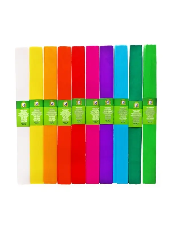 Набор бумаги крепированной &laquo;Классика&raquo;, рулон, 10 штук/10 цветов, 50&times;200 см, 30 г/м&sup2;