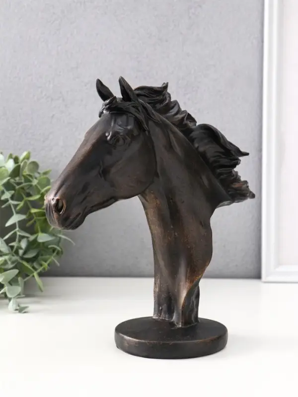 Сувенир полистоун бюст Сувенир полистоун бюст "Вороной конь" 21х9х22 см