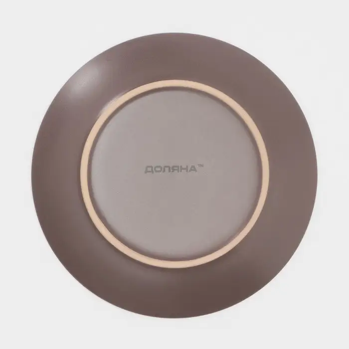 Набор тарелок керамических Доляна &laquo;Пастель&raquo;, 18 предметов: 6 тарелок d=19 см, 6 тарелок d=27 см, 6 мисок d=19 см, цвет коричневый