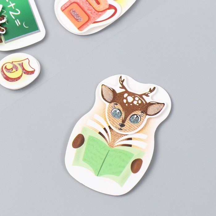 Наклейка картон 2 слоя Наклейка картон 2 слоя "Оленята - Школа" 17х12 см