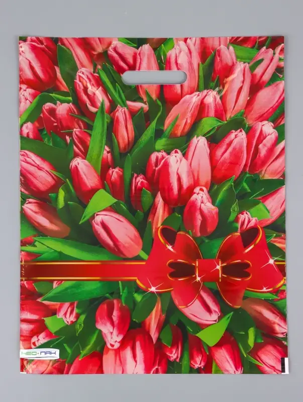 Пакет &laquo;Атласный бант&raquo;, полиэтиленовый с вырубной ручкой, 37&times;46 см, 30 мкм