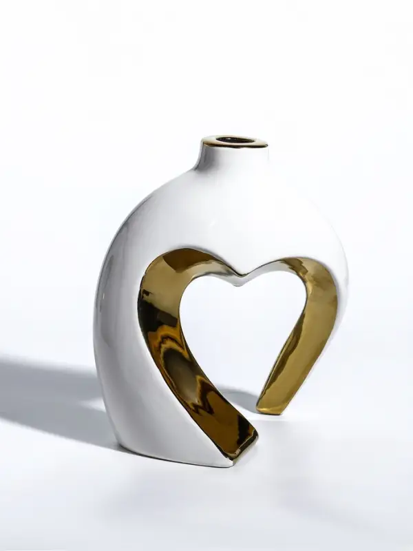 Ваза керамика настольная Ваза керамика настольная "Лари" (набор 2 шт) h=26х23, d=4 см, белый