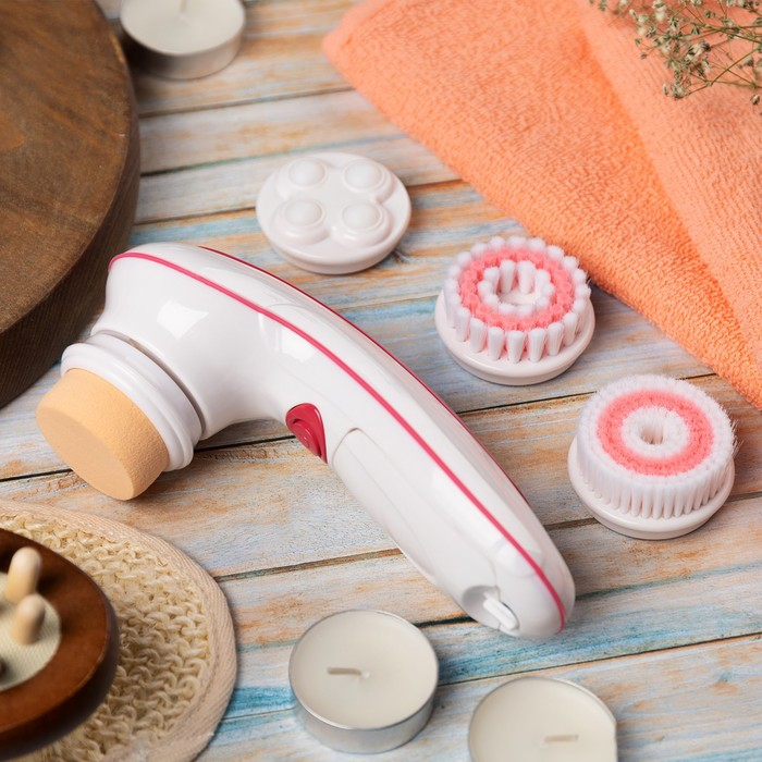 Массажёр для лица Luazon LEM-25, 4 в 1, 2хAA (не в комплекте), розовый Массажёр для лица Luazon LEM-25, 4 в 1, 2хAA (не в комплекте), розовый