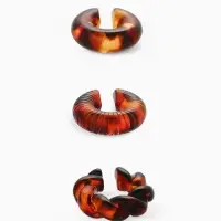 Серьги каффы &laquo;Леопард&raquo;, набор 3 шт. цветные