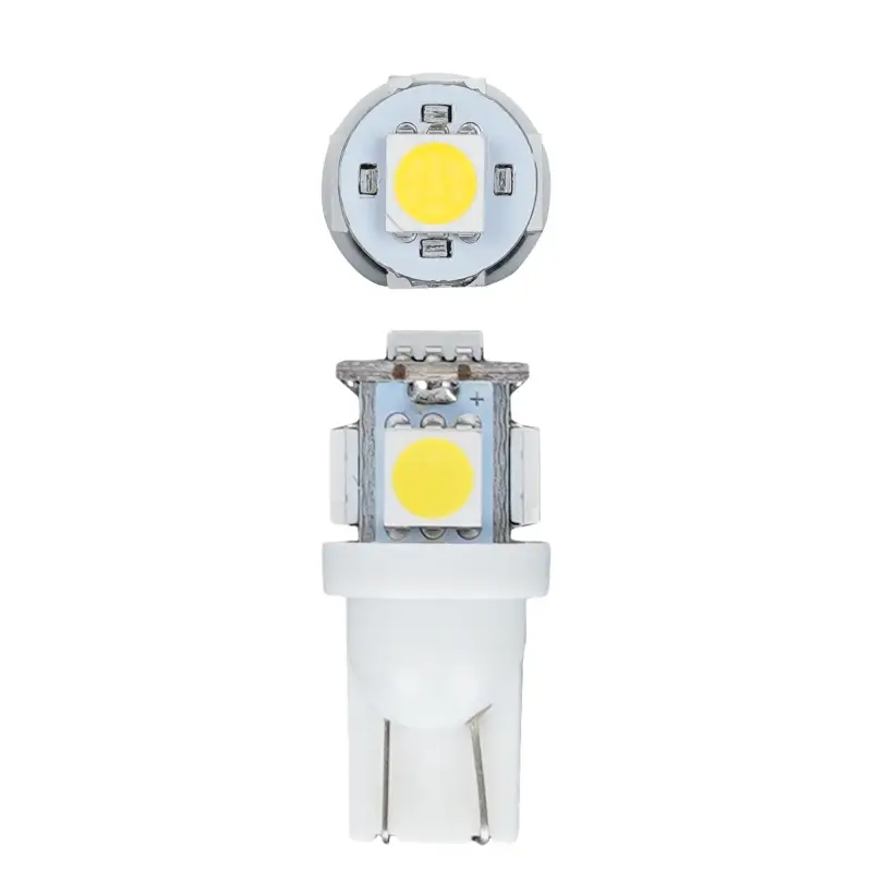 Лампочка светодиод. W5W (T10) STANDARD, 6000K (Белый), 12В, 0.7Вт, 5LED, Поляр., кмпл. 2шт.