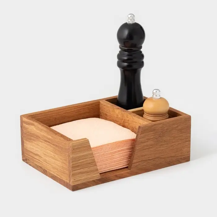 Подставка - салфетница деревянная Adelica, 21.5&times;15&times;7.5 см, дуб