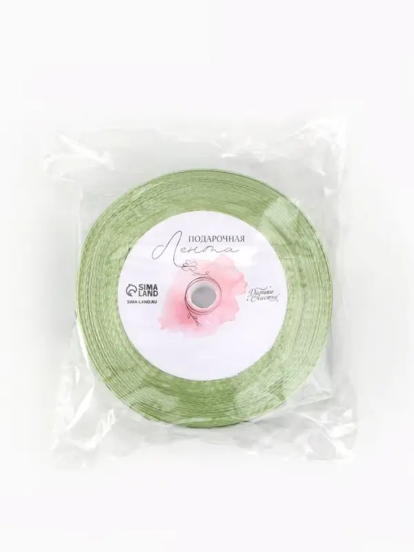 Лента атласная &laquo;Камуфляж&raquo;, 25 мм &times; 23 &plusmn; 1 м, цвет зелёный