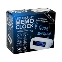 Часы - будильник электронные &laquo;Послание&raquo;, настольные, с маркером, подсветка зелёная, белые