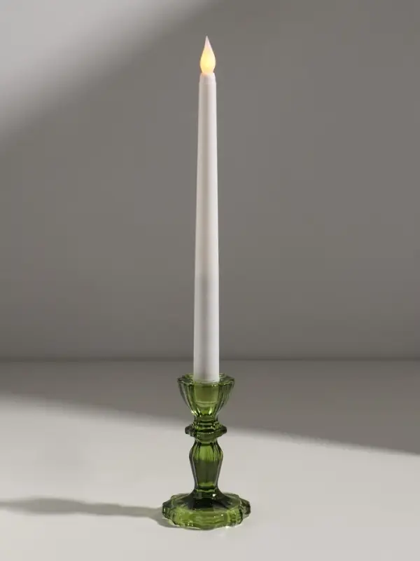 Подсвечник стекло  Подсвечник стекло "Бутон на ножке" зелёный d=2 см 7х7х11 см