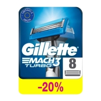 Сменные кассеты Gillette Mach 3 Turbo Aloe, 3 лезвия, 8 шт