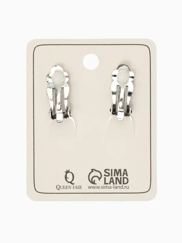 Серьги клипсы для ушей QF &laquo;Ракушка&raquo;, цвет чернёное серебро