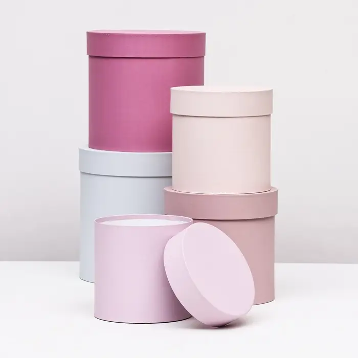 Набор шляпных подарочных коробок 5 в 1&laquo; Нежность&raquo;, 23&times;23 - 14&times;14 см