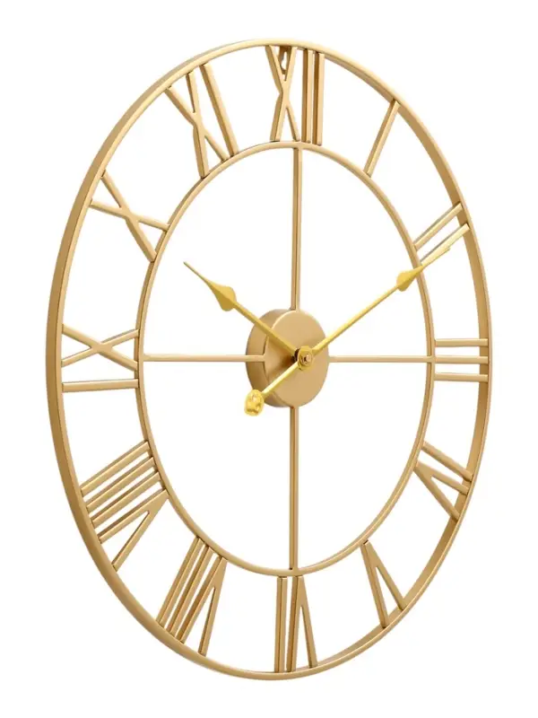 Часы настенные интерьерные, серия: Лофт, бесшумные, плавный ход, d=60 см, золотистые, от батарейки 1&times;АА