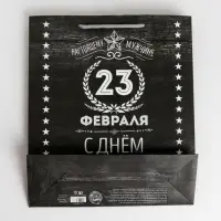 Пакет подарочный ламинированный, упаковка, &laquo;С 23 февраля&raquo;, MS 18&times;23&times;10 см