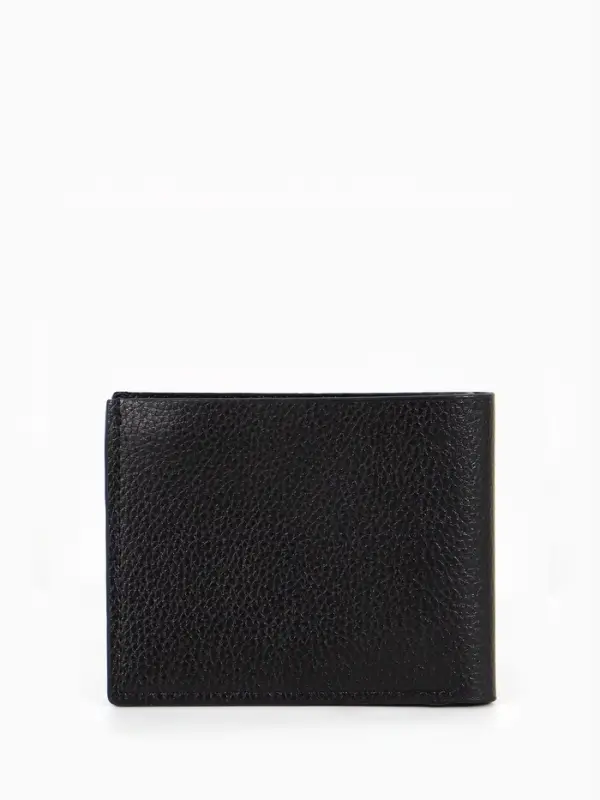 Портмоне мужское без застёжки, отдел для купюр, монет и карт, чёрное