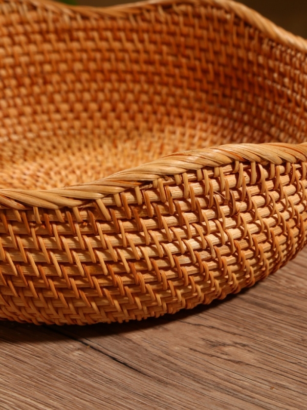 Корзина для фруктов плетёная 28х28х9 см, ротанг