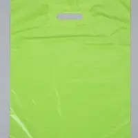 Пакет с вырубной усиленной ручкой ПВД 40х50 45 мкм Салатовый