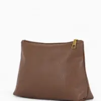 Сумка - мешок женская TEXTURA, на магните, с косметичкой, 34&times;12&times;27 см, коричневая