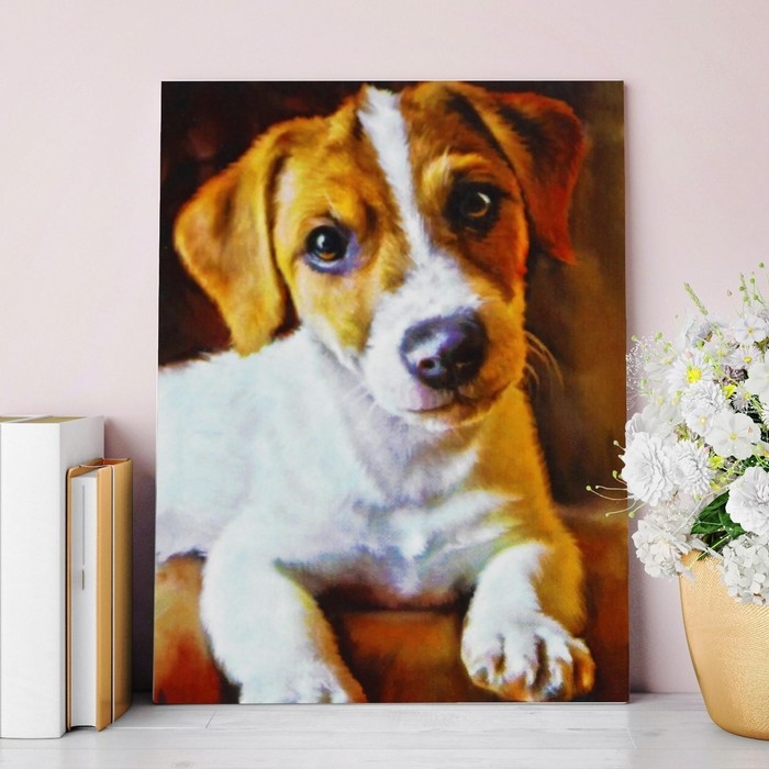 Алмазная мозаика с частичным заполнением на подрамнике «Пёс», 30 х 40 см Алмазная мозаика с частичным заполнением на подрамнике «Пёс», 30 х 40 см