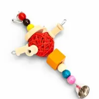 Игрушка для птиц "Деревяшка", 22 х 9 см, микс цветов