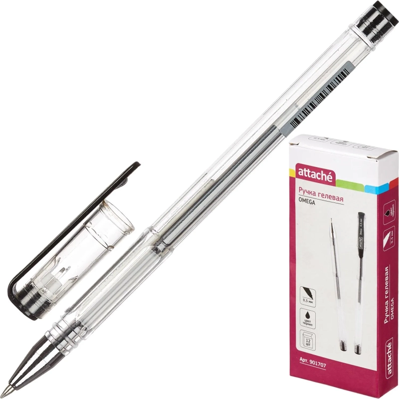 Ручка гелевая неавтомат. черный стерж., 0,5мм