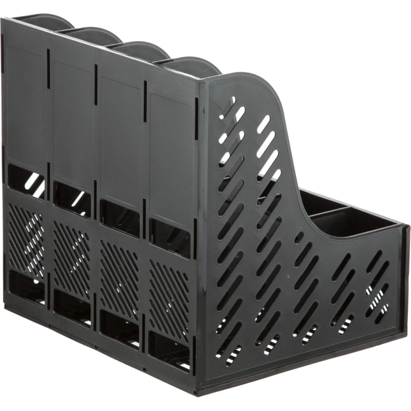 Лоток вертикальный Attache 4отделения сборный черный