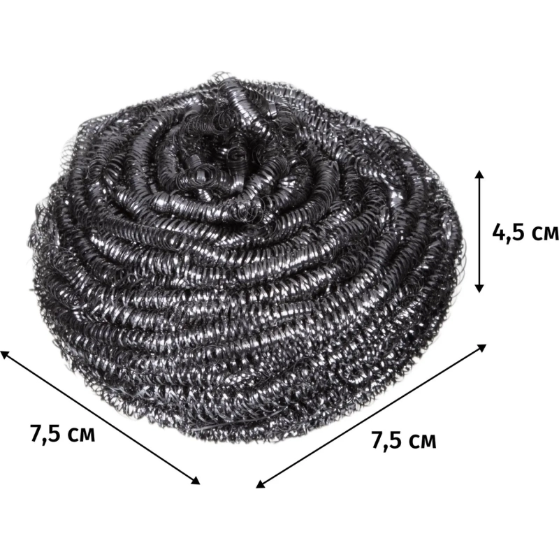Губка-мочалка для мытья посуды Inox очищающая спираль 40г, 100200