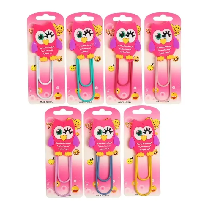 Закладка-скрепка большая «Сова», 11 см, МИКС