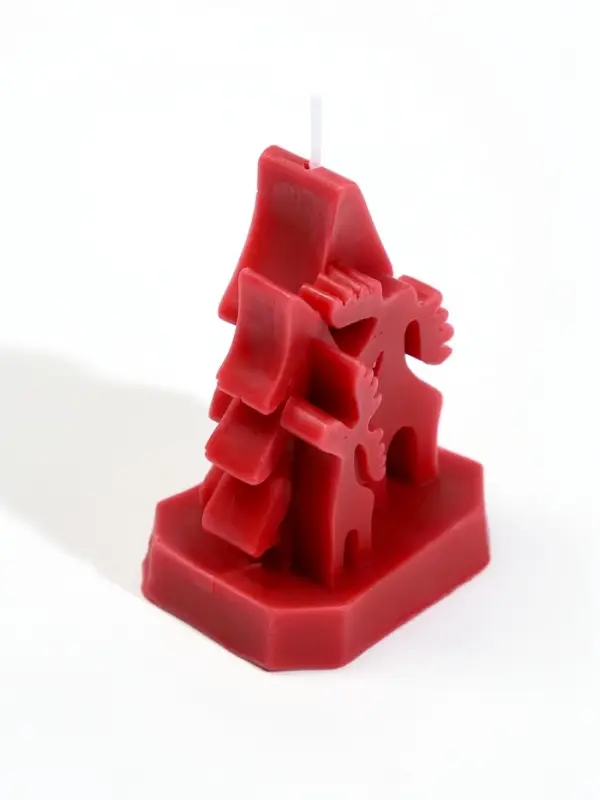 Свеча новогодняя &laquo;Олени&raquo;, 7&times;5&times;8.5 см, 9 ч, красный