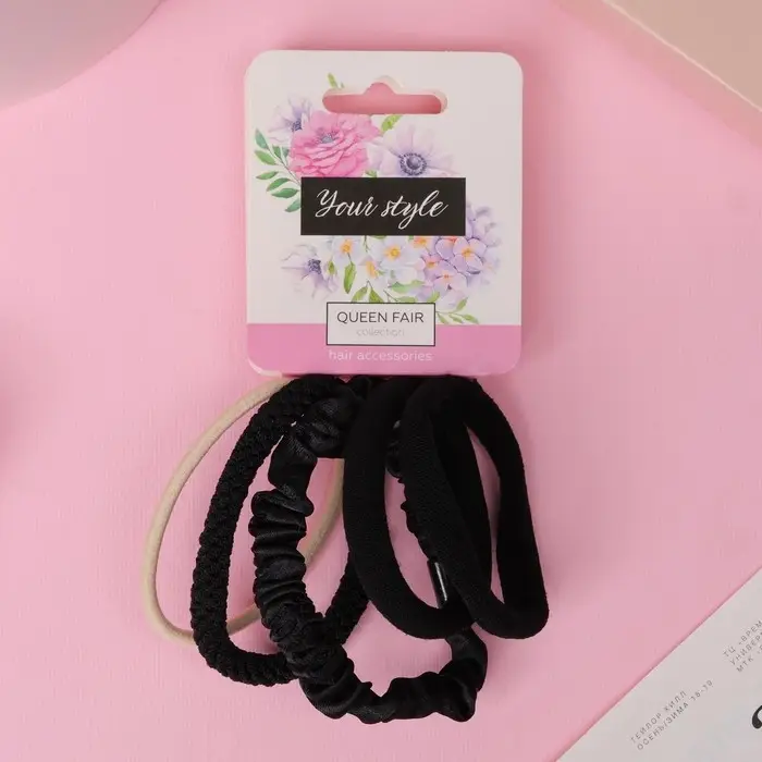 Резинка для волос "Жанет" (набор 5 шт) жатка, 5 см